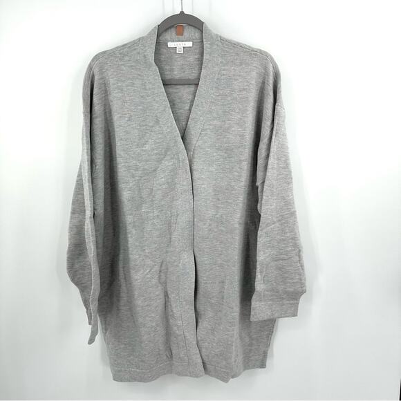 Lunya Cozy Cotton Silk Snap Button Front Cardigan in heather gray Size L/XL - Picture 3 of 12